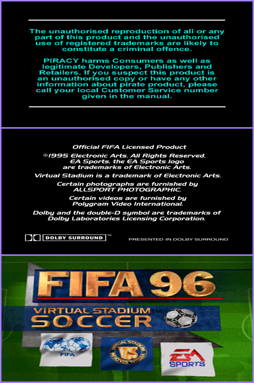 FIFA Soccer 96 - Opening Screens