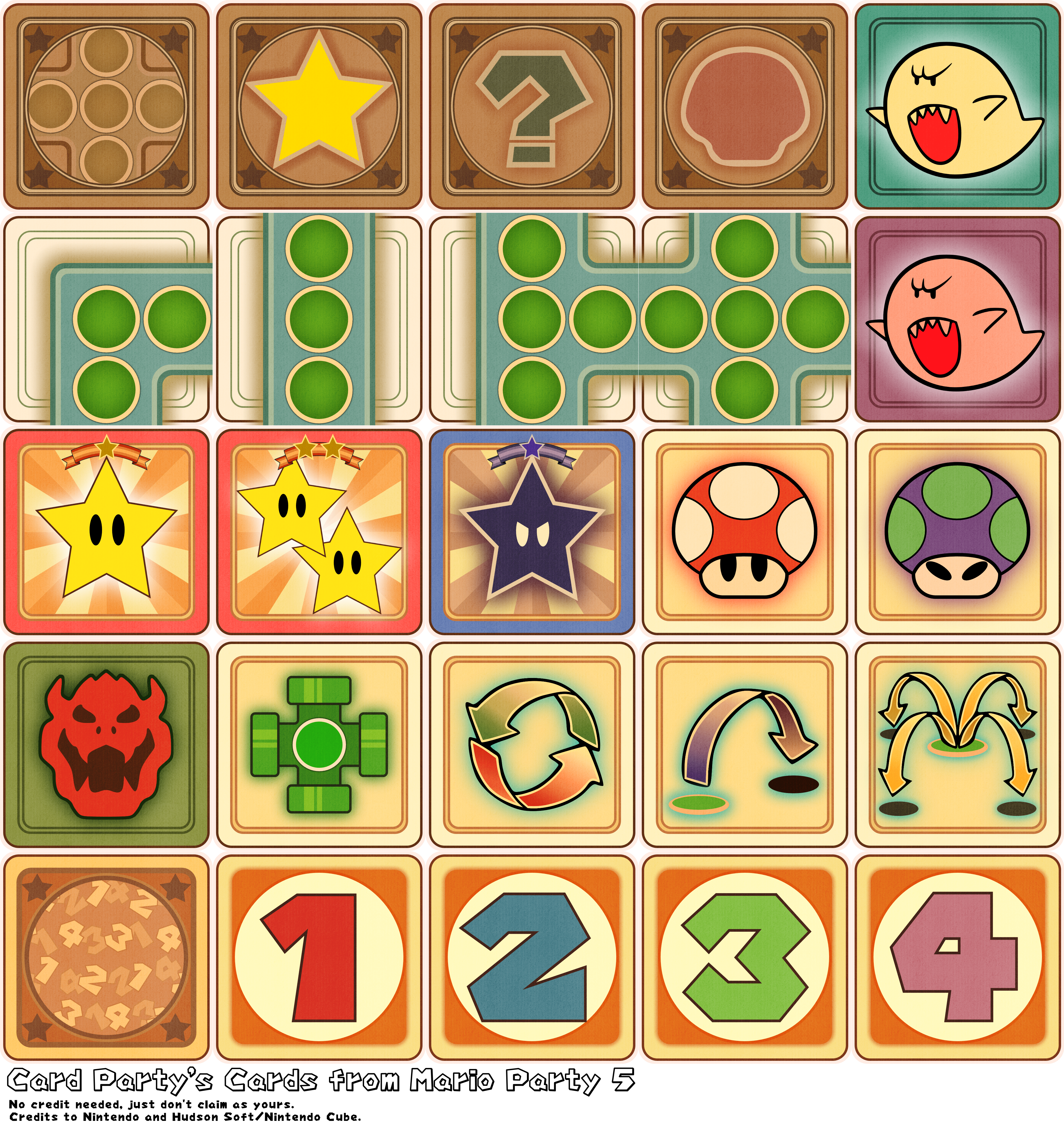 Card Party's Cards (Mario Party 5)