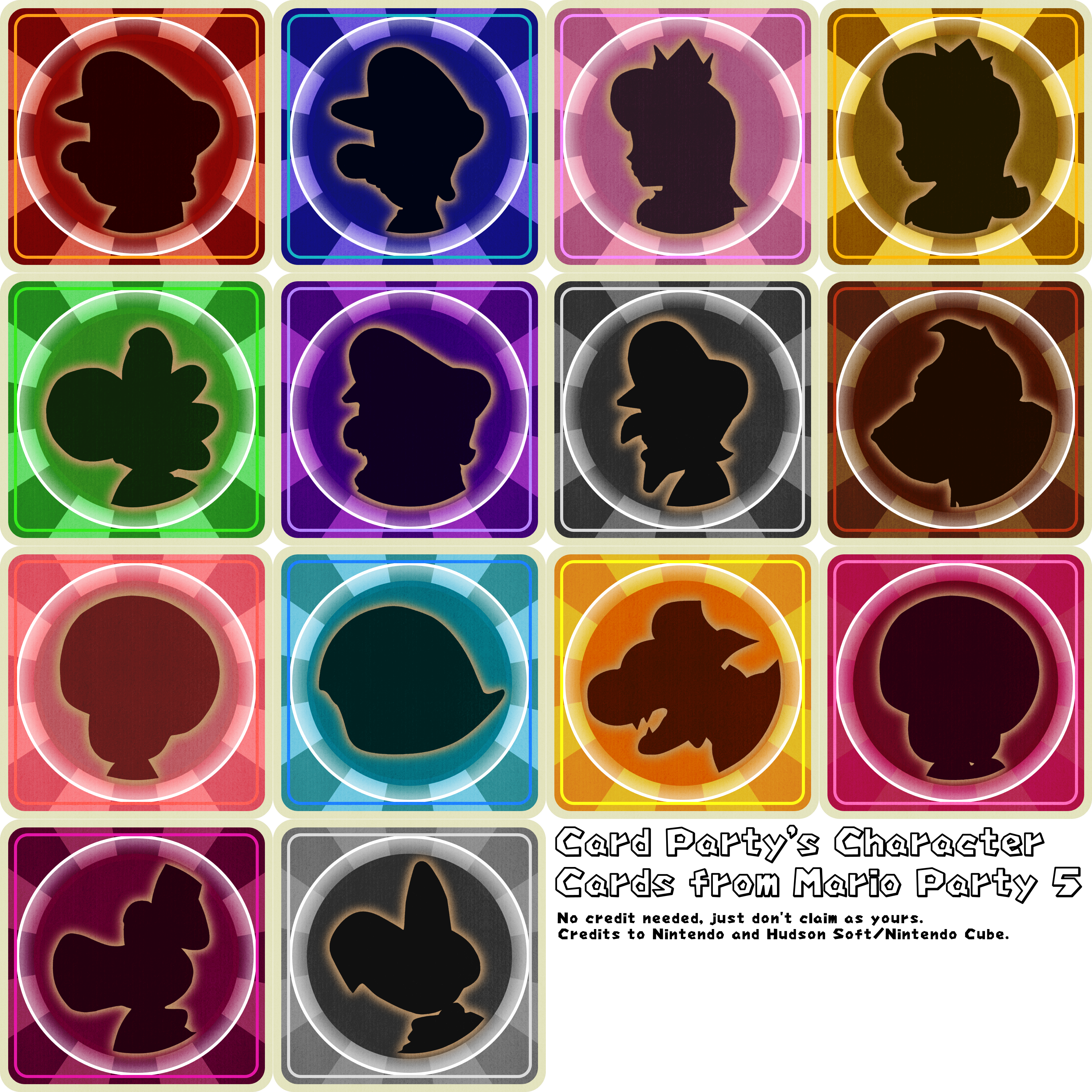 Mario Customs - Card Party's Character Cards (Mario Party 5)