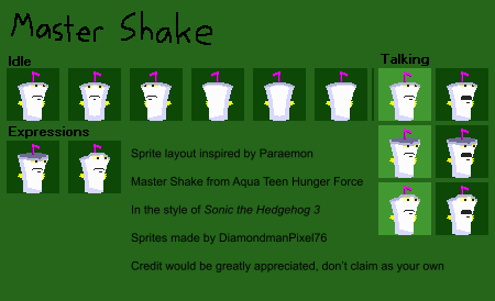 Aqua Teen Hunger Force Customs - Master Shake (Sonic 3-Style)