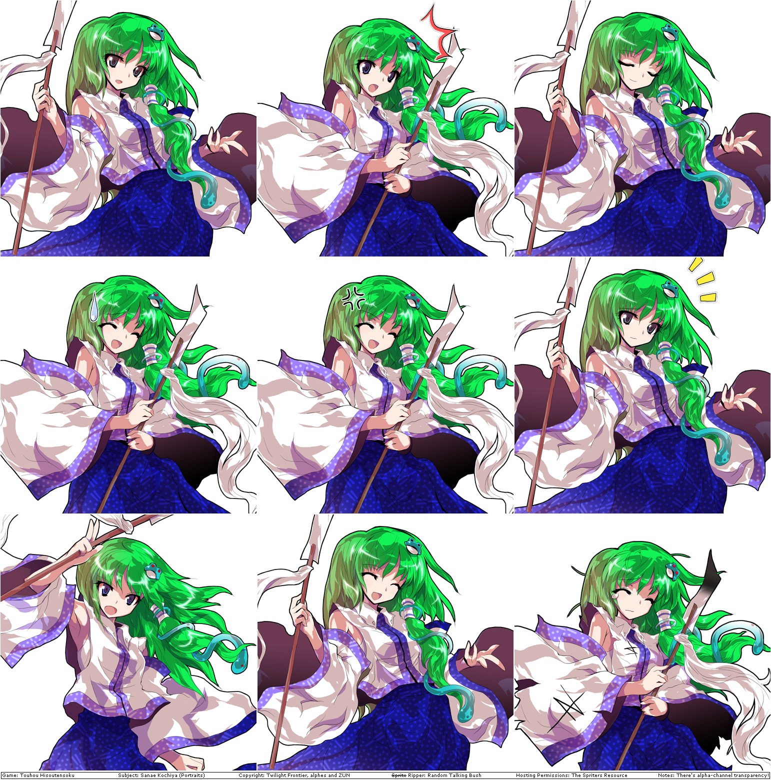 PC / Computer - Touhou Hisoutensoku - Sanae Kochiya's Portraits - The ...