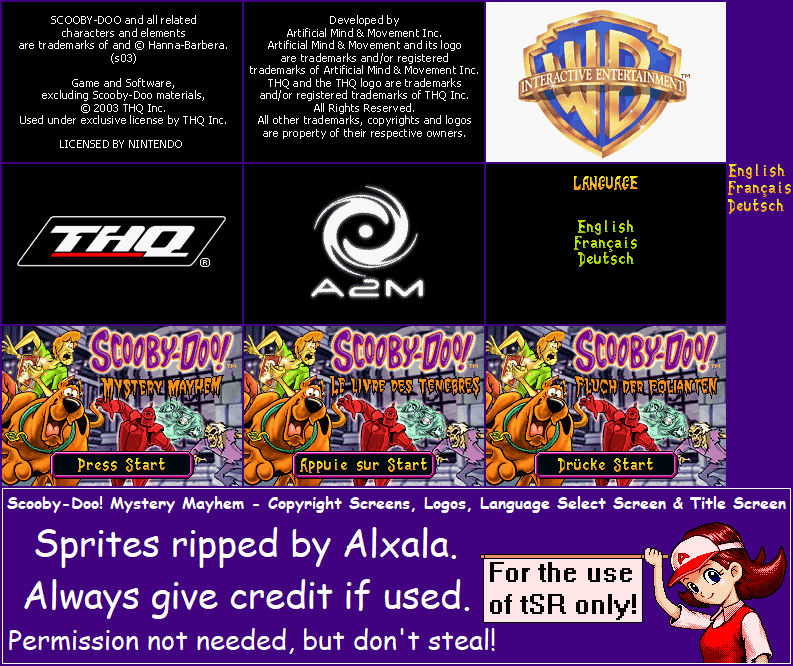 Copyright Screens, Logos, Language Select Screen & Title Screen