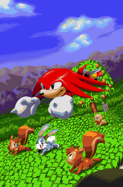 Knuckles 30th Anniversary IDW Cover Pixel Art