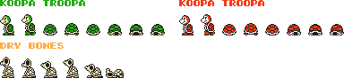 Koopa Troopa & Dry Bones (SMB2 NES-Style)