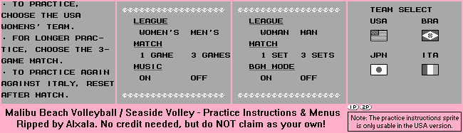 Practice Instructions & Menus