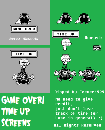 Game Over/Time Up Screens