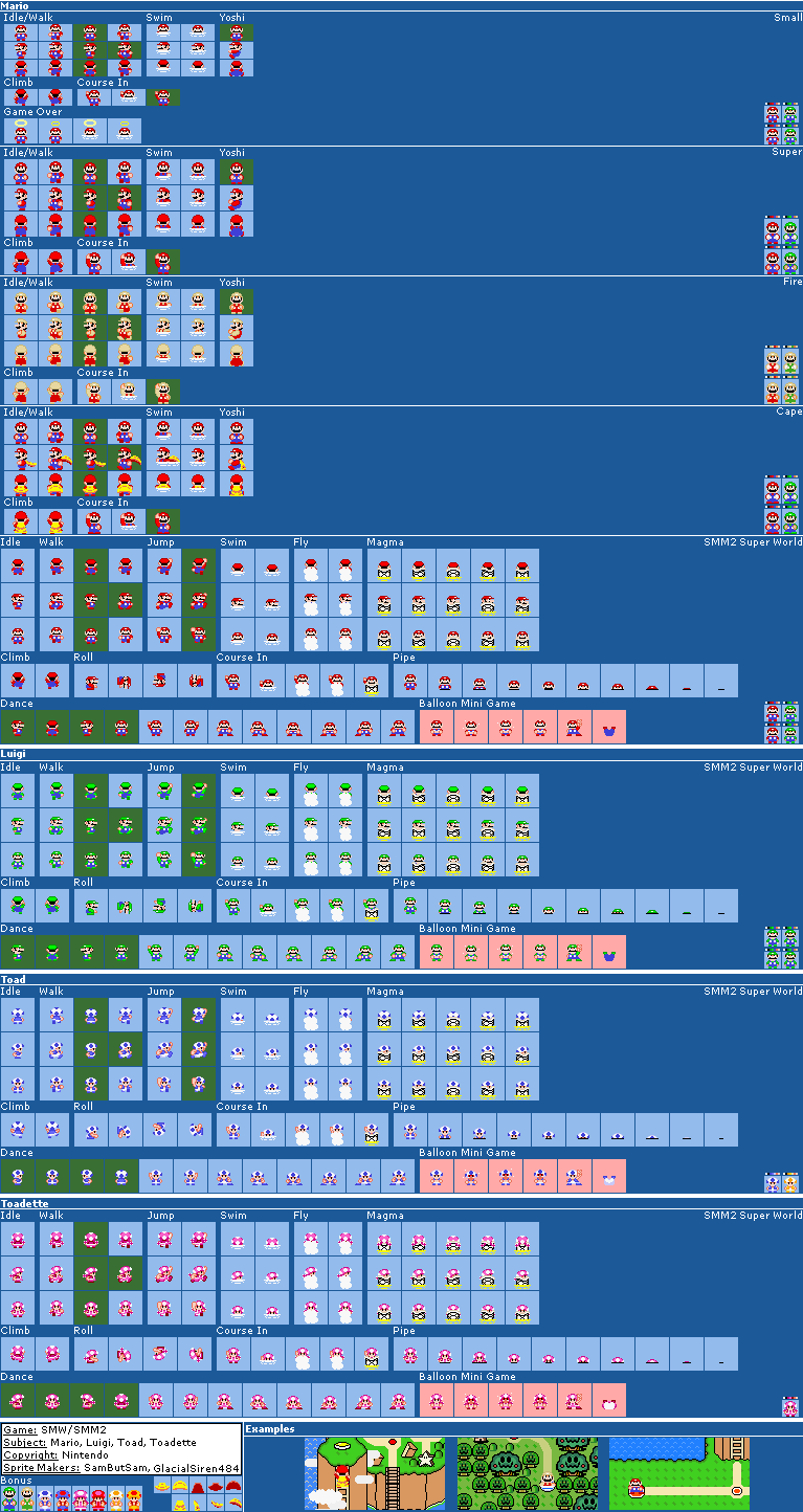 World Map Sprites Extended (SNES SMW & SMM2-Style)