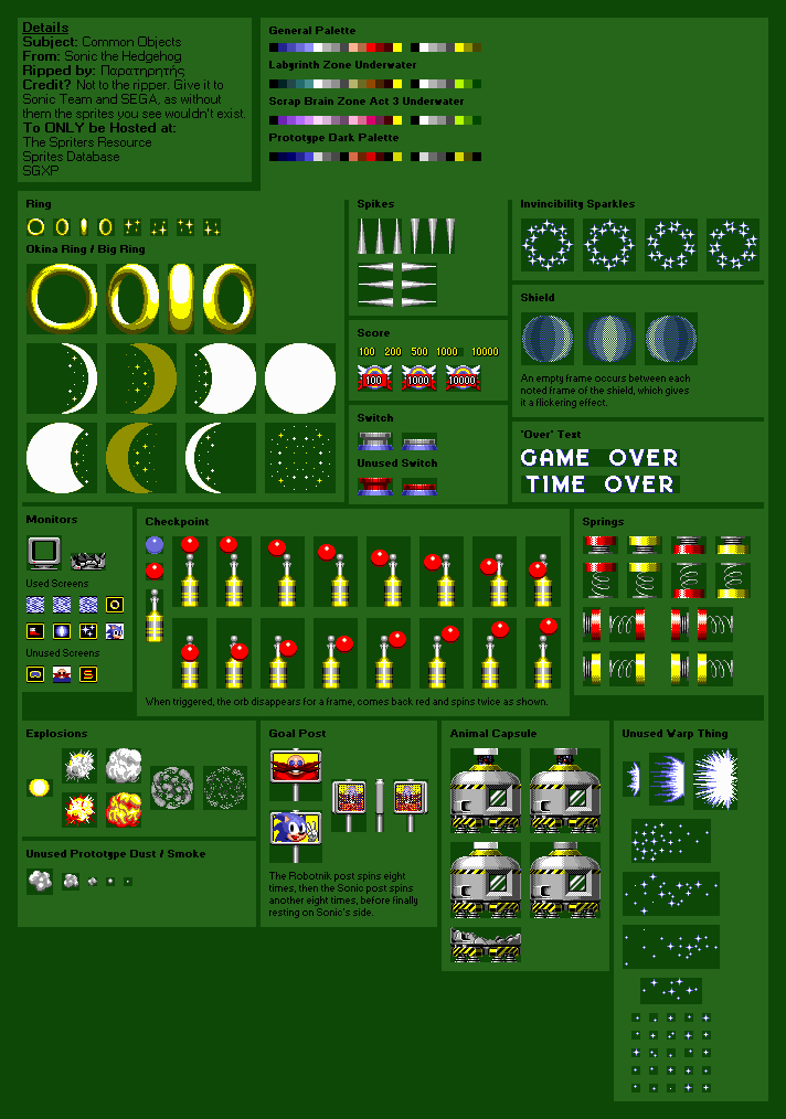 Sonic Mania Object Sprites