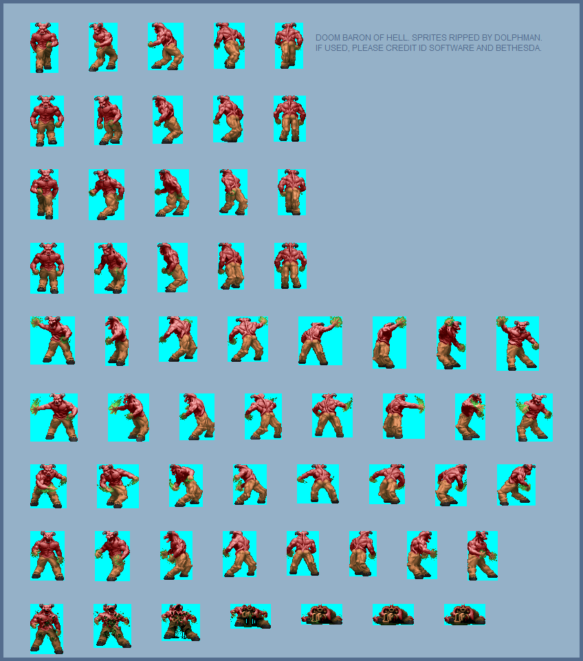 PC / Computer - Doom / Doom II - Baron of Hell - The Spriters Resource