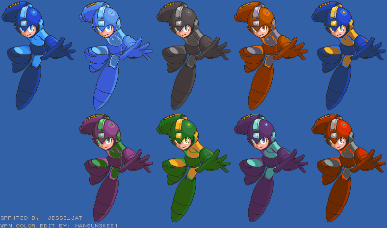 Megaman (MM11 Cover Art Pose, MM7-Style)