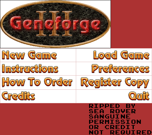 Geneforge 3 - Main Menu UI