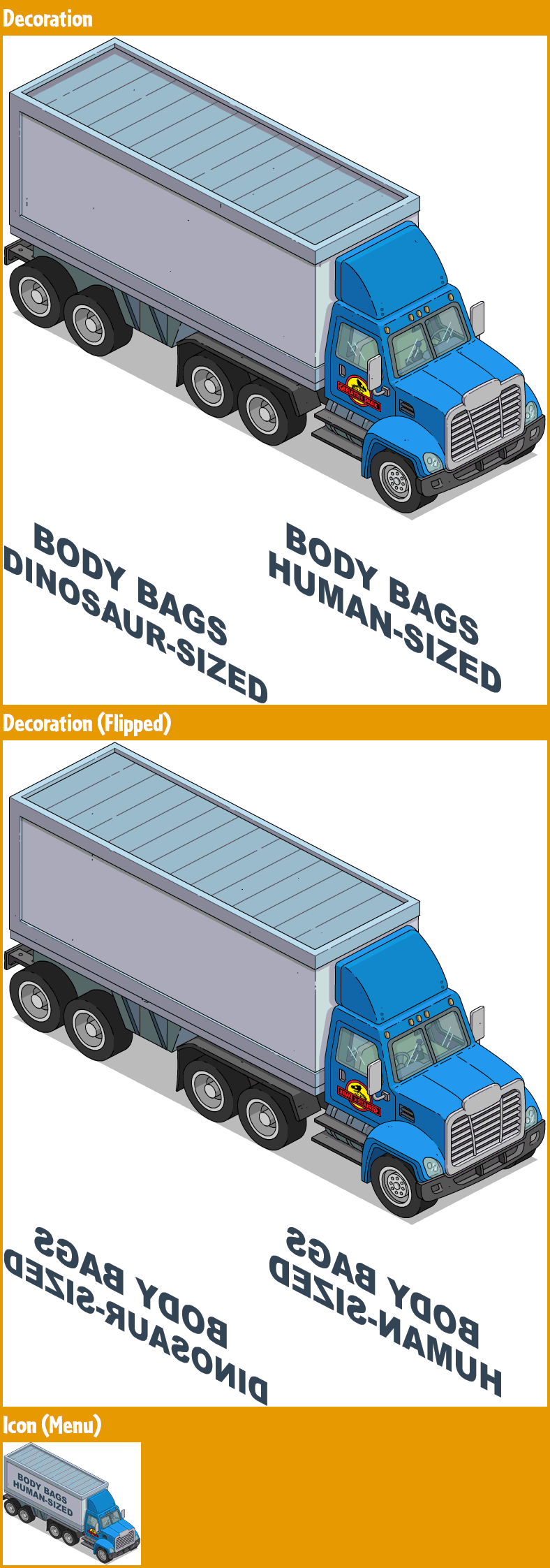 Human Sized Body Bags Truck