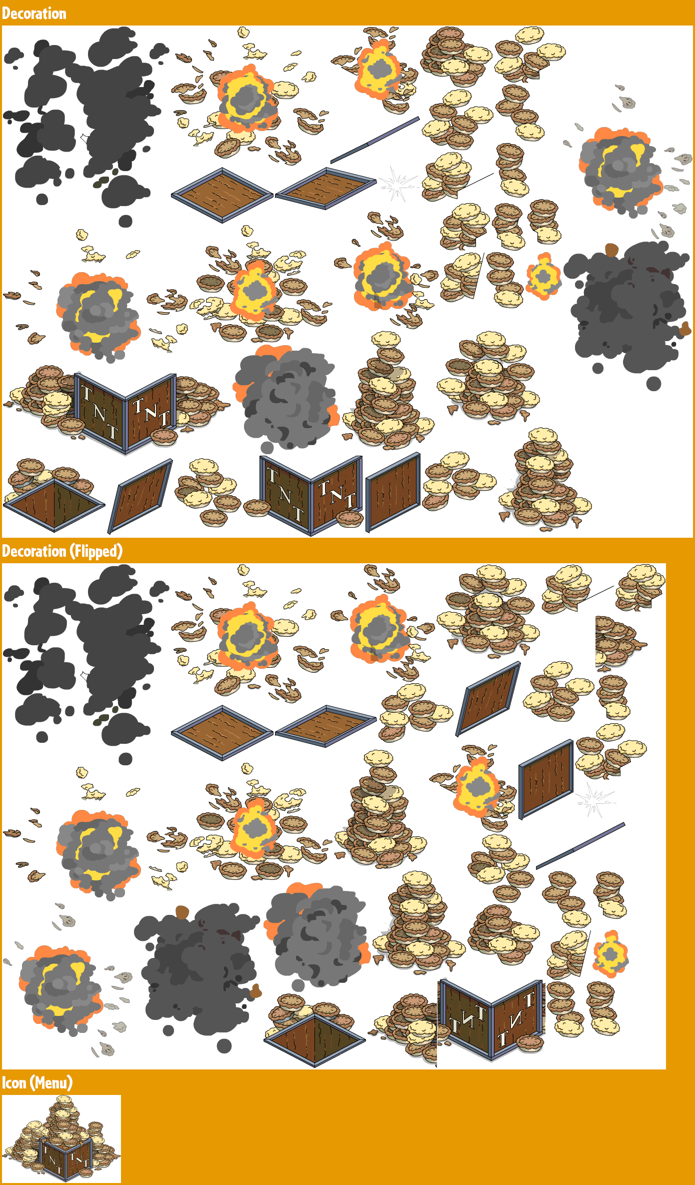 Pies and Explosives Pile