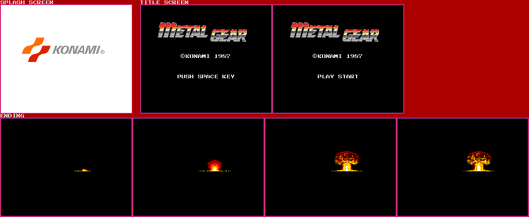 Metal Gear - Splash Screen, Title Screen, & Ending