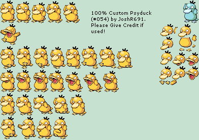 Custom   Edited - Pokémon Customs - #054 Psyduck - The Spriters Resource