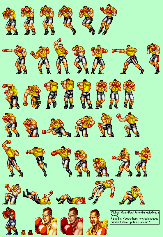 Genesis / 32X / SCD - Fatal Fury - Michael Max - The Spriters Resource