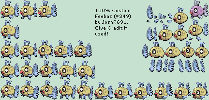 Custom / Edited - Pokémon Customs - #349 Feebas - The Spriters Resource