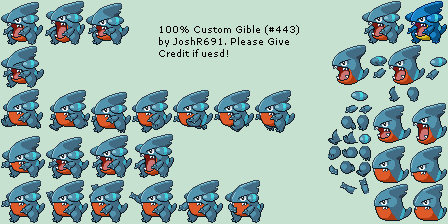 Custom / Edited - Pokémon Customs - #443 Gible - The Spriters Resource