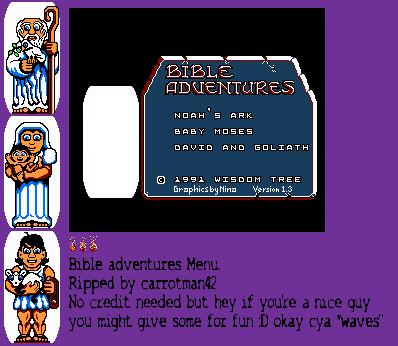 Bible Adventures (Bootleg) - Menu