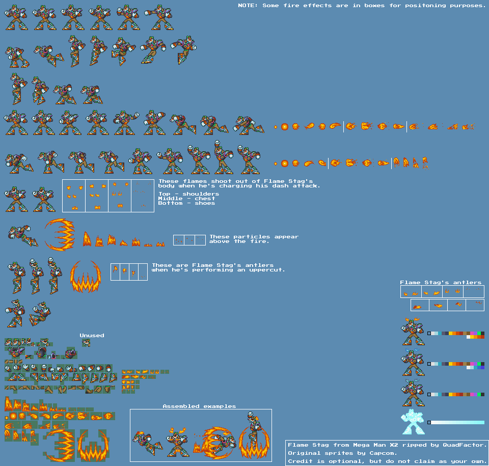 SNES - Mega Man X2 - Flame Stag - The Spriters Resource