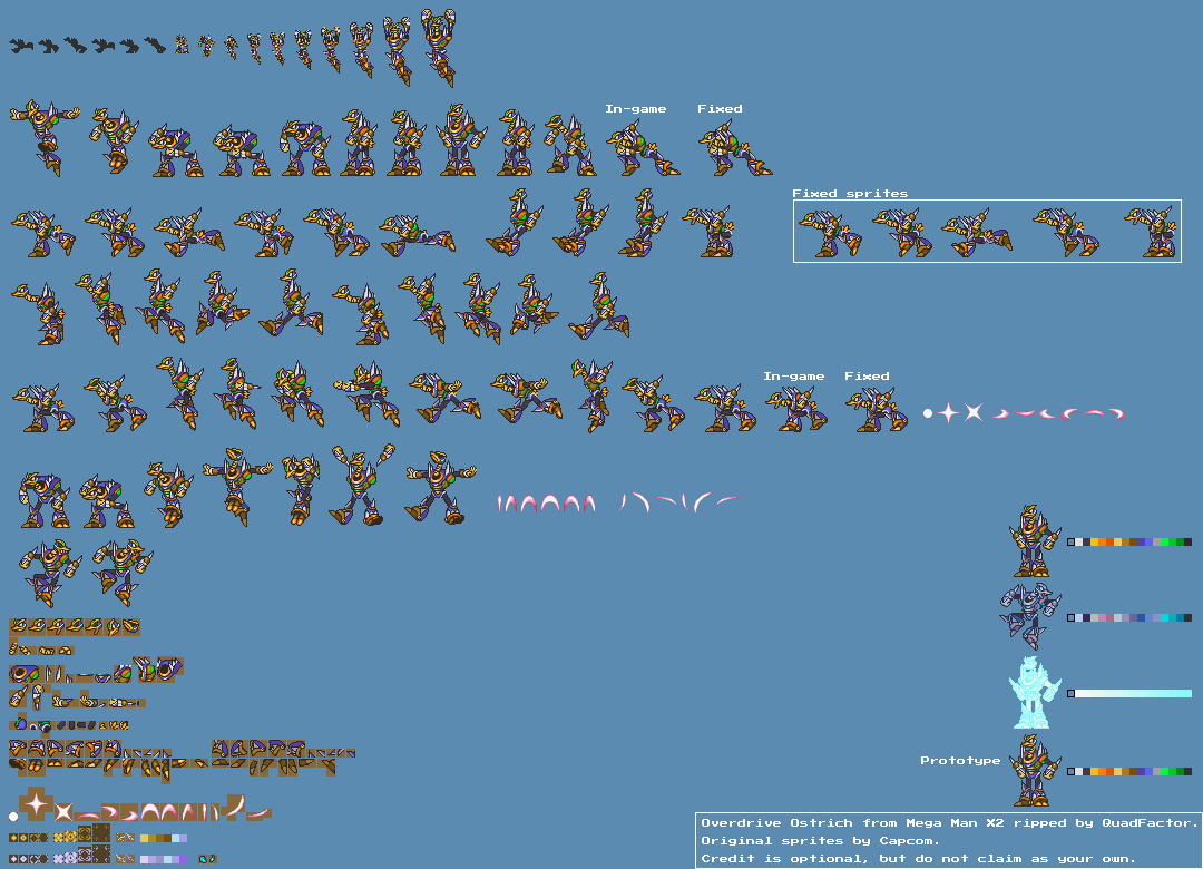 SNES - Mega Man X2 - Overdrive Ostrich - The Spriters Resource