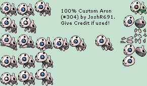 Custom / Edited - Pokémon Customs - #304 Aron - The Spriters Resource