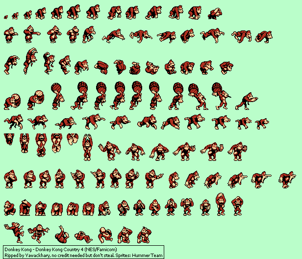 Donkey Kong Country Sprite Sheet
