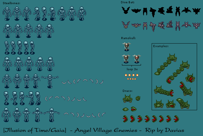 Illusion of Gaia / Illusion of Time - Angel Village Enemies