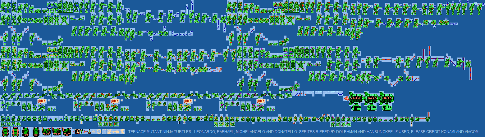 The Spriters Resource - Full Sheet View - Teenage Mutant Ninja Turtles ...