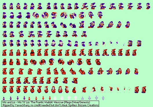 Genesis / 32X / SCD - Wiz 'n' Liz - Wiz and Liz - The Spriters Resource