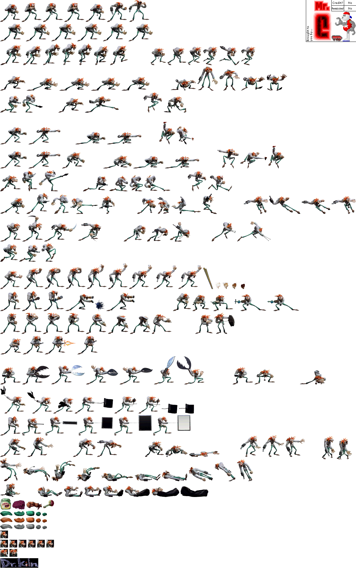 The Spriters Resource - Full Sheet View - Clay Fighter 63 1 3 - Dr. Kiln