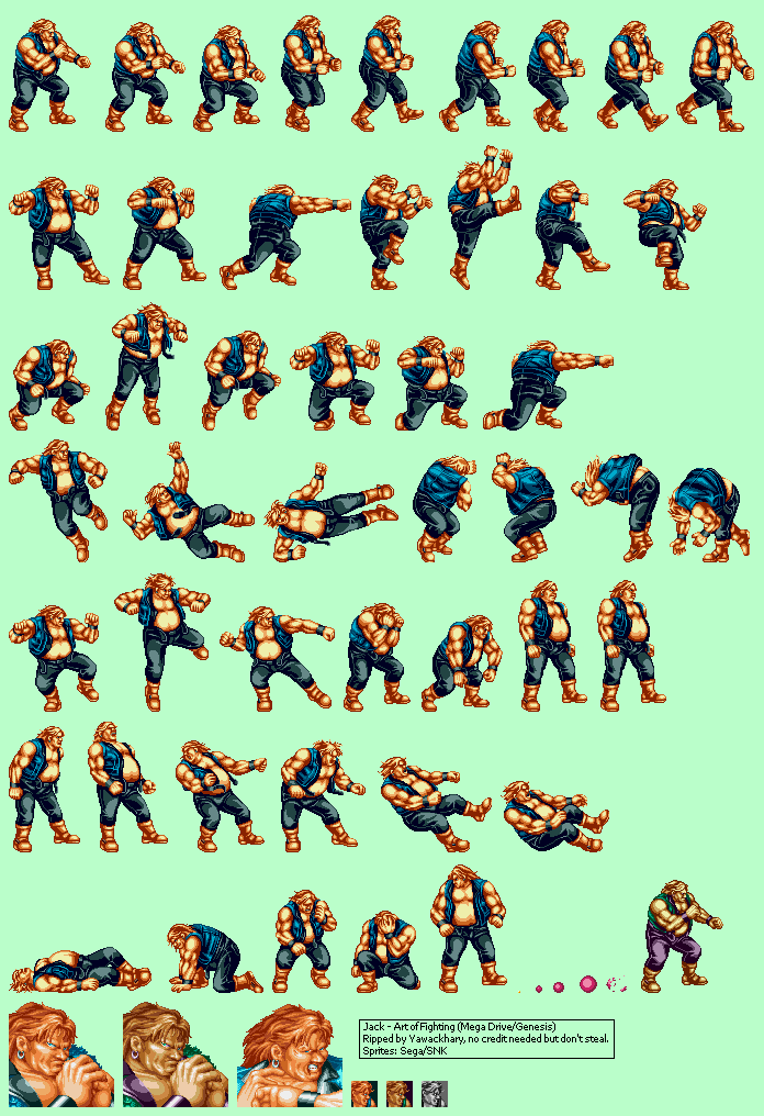 The Spriters Resource - Full Sheet View - Art of Fighting - Jack