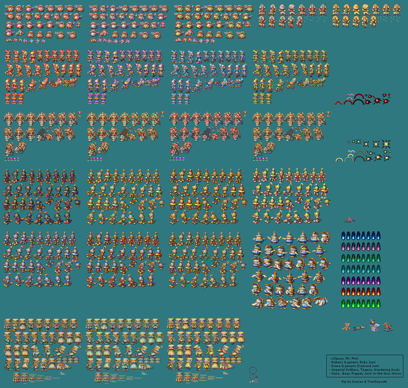 The Spriters Resource - Full Sheet View - Legend of Mana - Common NPCs #2