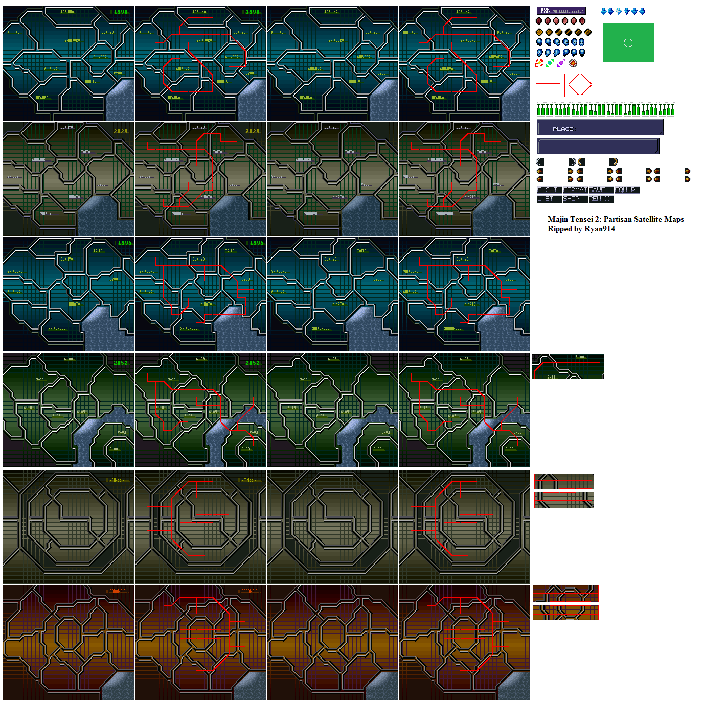 Majin Tensei 2: Spiral Nemesis (JPN) - Partisan Satellite Maps