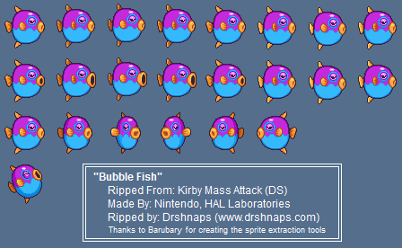 DS - Kirby: Mass Attack - Bubble Fish - The Spriters Resource
