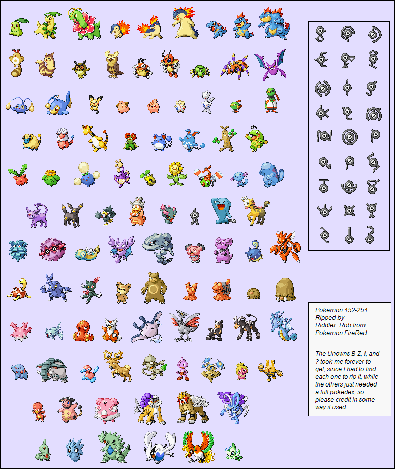 Game Boy Advance - Pokémon / LeafGreen - Pokémon (2nd Generation) - The Spriters Resource