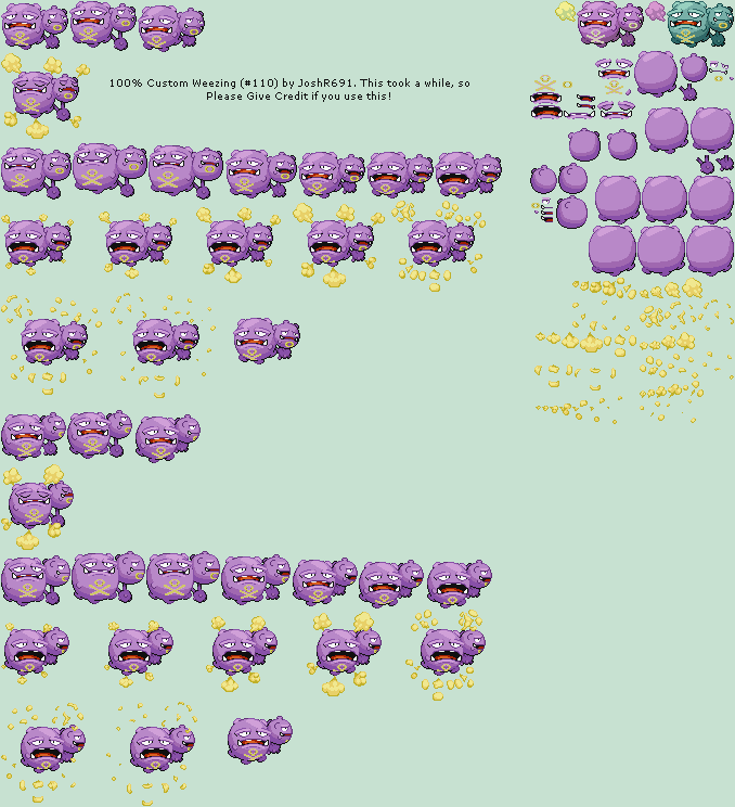 Custom / Edited - Pokémon Customs - #110 Weezing - The Spriters Resource