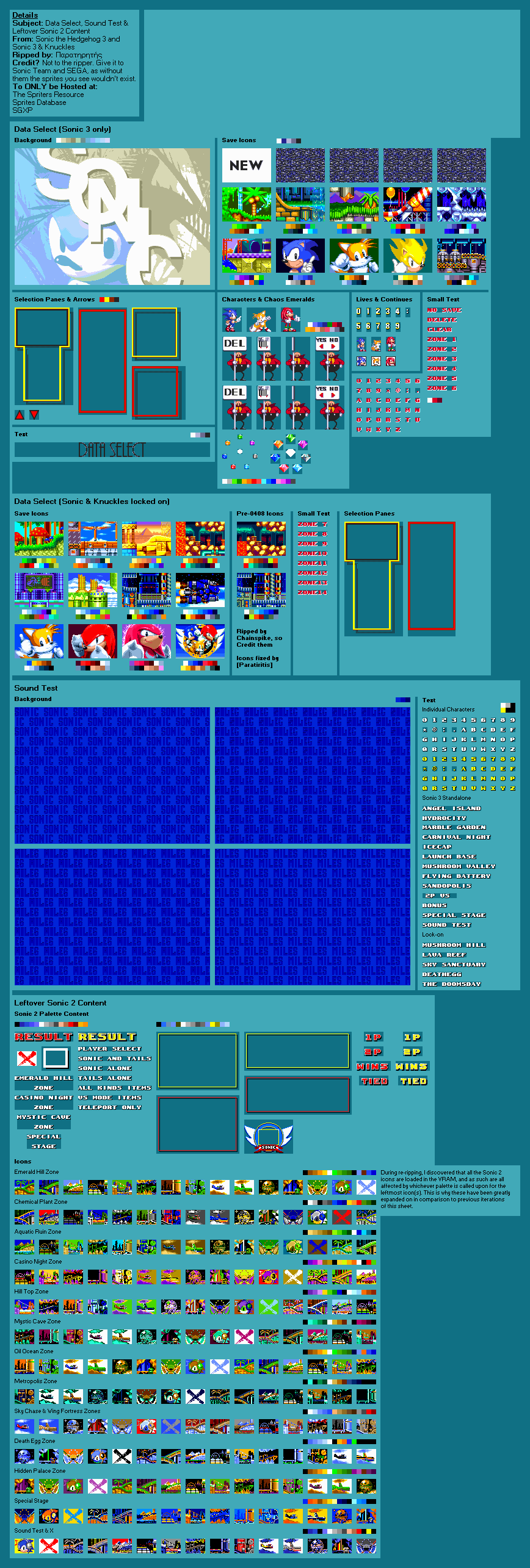 Genesis / 32X / SCD - Sonic the Hedgehog 3 - Continue Screen - The Spriters  Resource