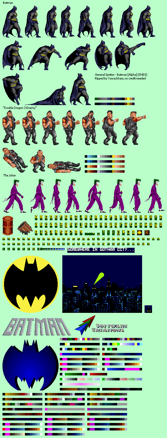 Snes Batman Prototype General Sprites The Spriters Resource