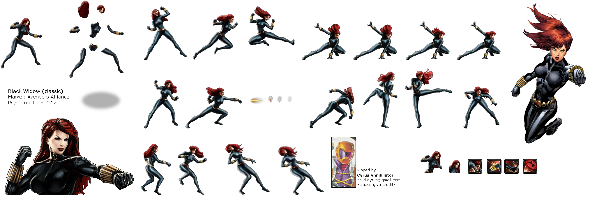 Black Widow Marvel Avengers Alliance Sprite Sheet Png Pngrow The Best Porn Website 