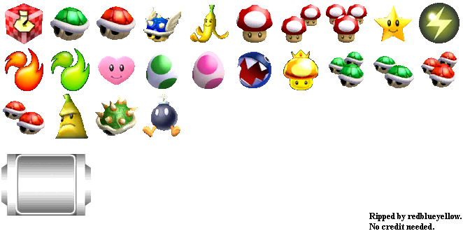 super mario kart item sprites