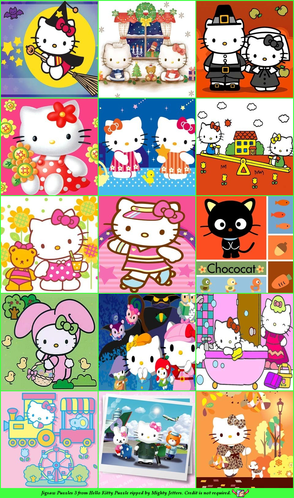 The Spriters Resource - Full Sheet View - Hello Kitty Puzzle - Jigsaw ...