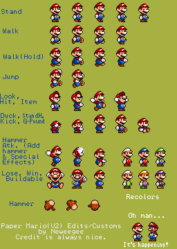 Custom / Edited - Paper Mario Customs - Paper Mario - The Spriters Resource