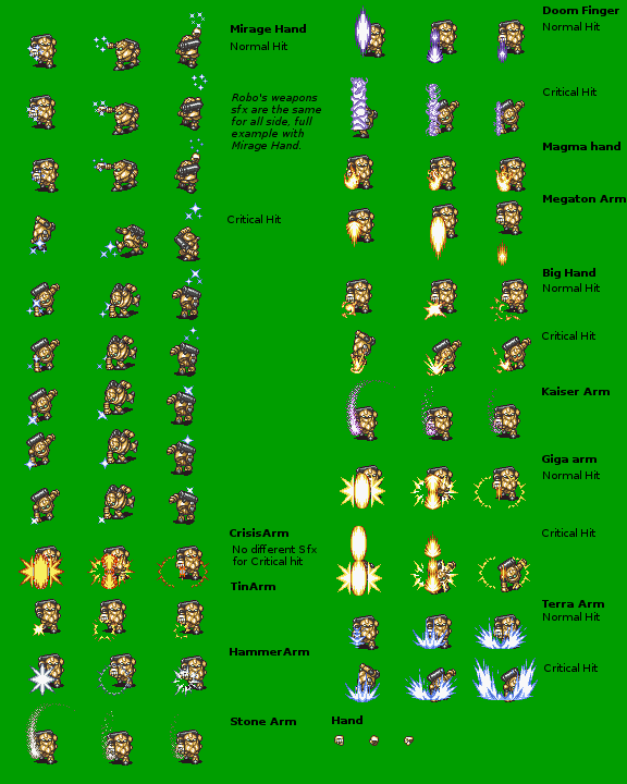 SNES - Chrono Trigger - Robo's Weapons - The Spriters Resource