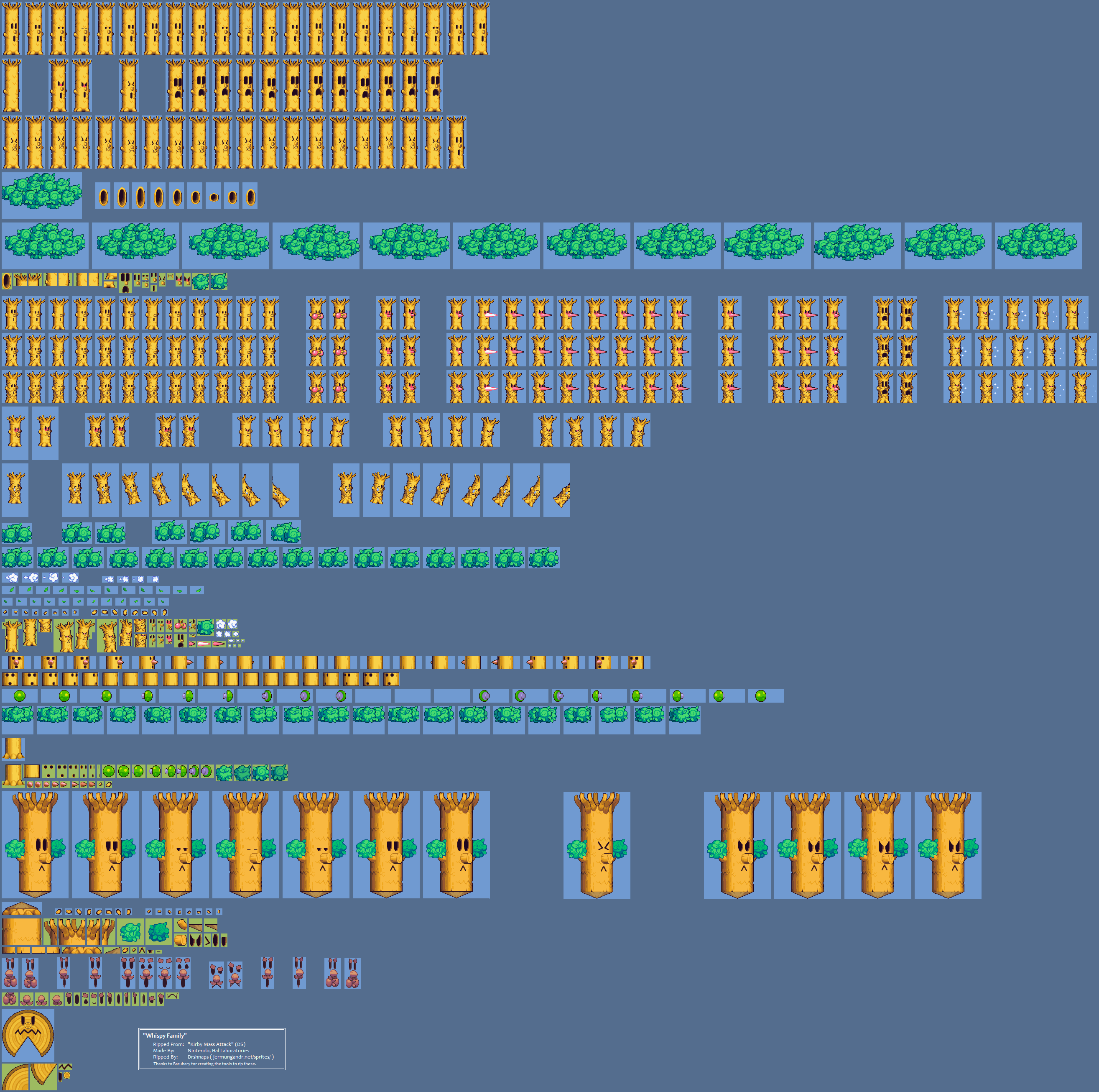 The Spriters Resource - Full Sheet View - Kirby Mass Attack - Whispy ...