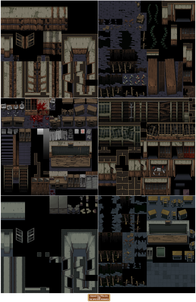 PSP - Corpse Party - Chapter 1 Tiles - The Spriters Resource