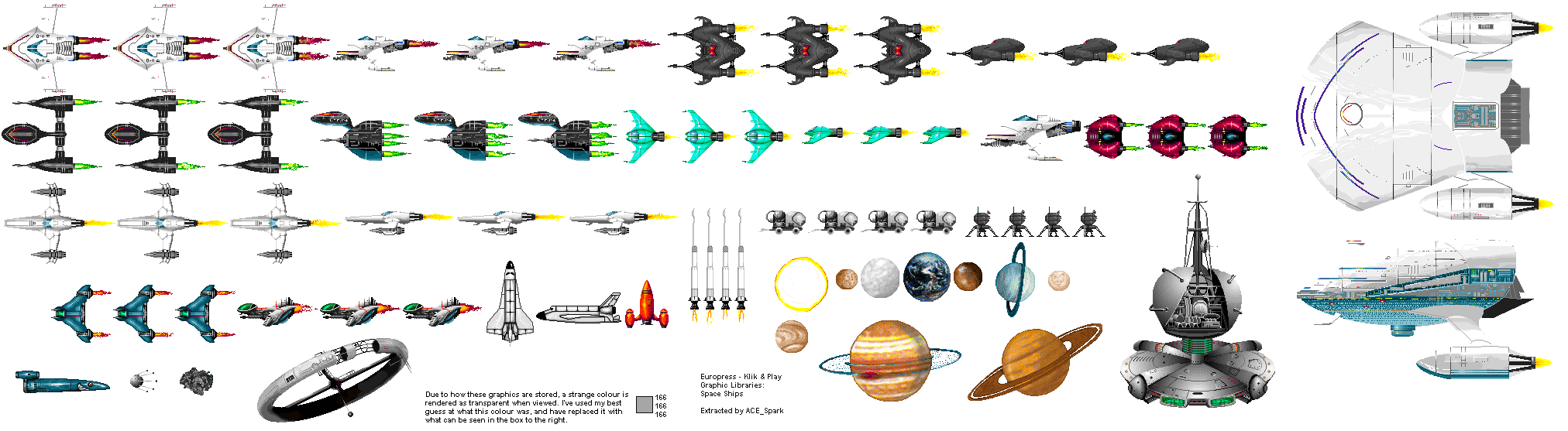 PC / Computer - Klik & Play - Spaceships & Planets - The Spriters Resource