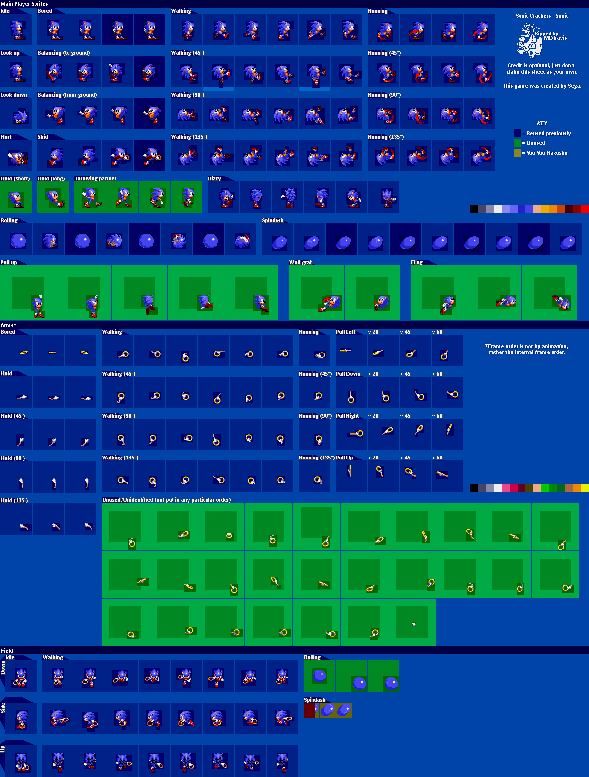 The Spriters Resource - Full Sheet View - Sonic Crackers (Prototype ...