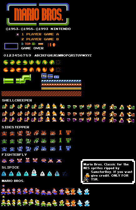 Super Mario Bros 1985 Sprites 9444