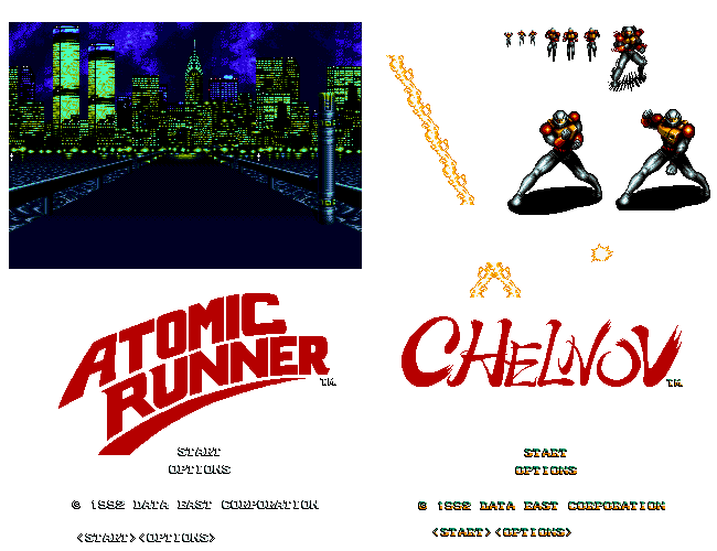 Atomic Runner / Chelnov - Title Screen